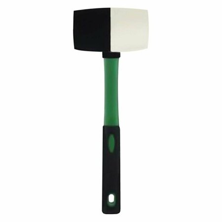 PINPOINT 32 oz Rubber Mallet Hammer with Black & White Tipped, Fiberglass Handle PI2752705